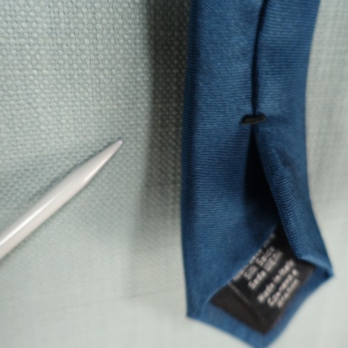 Hugo Boss Skinny Tie Mens Blue Silk Italian Formal Suit Smart Office - Picture 12 of 15