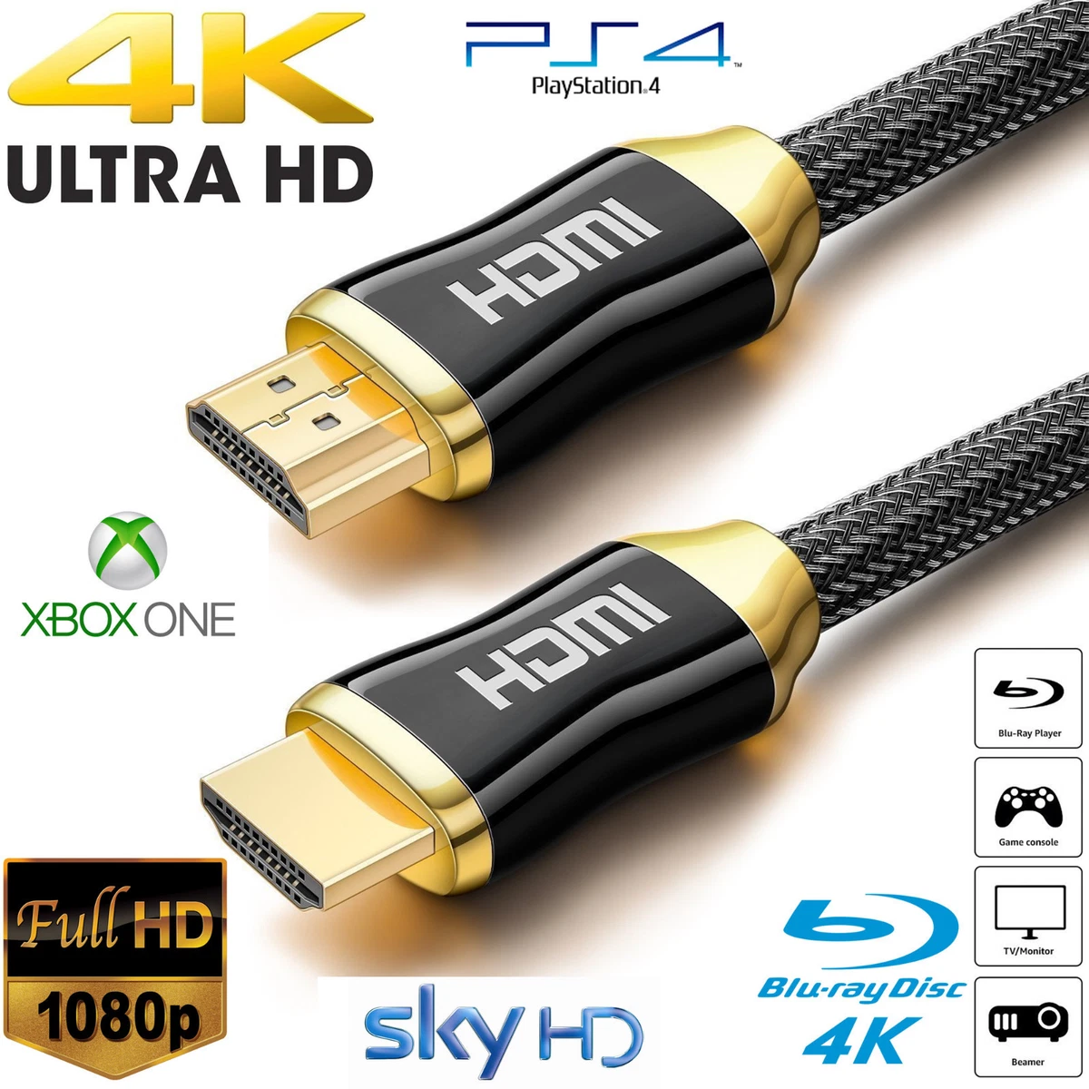 Original NEW HDMI-Compitable Cable 3D 4K HD Video Cable For PS4 For  Playstation 4