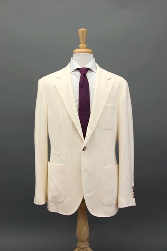 NWT $4850 Brunello Cucinelli Men Silk Blend Herringbone Sport Coat 50/ 40US A252 - 第 1/10 張圖片