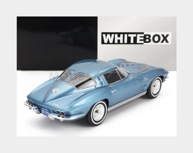 WHITEBOX WB124232 CHEVROLET - CORVETTE (C2) STINGRAY 1963 - LIGHT BLUE MET - 1/2 - Immagine 2 di 2