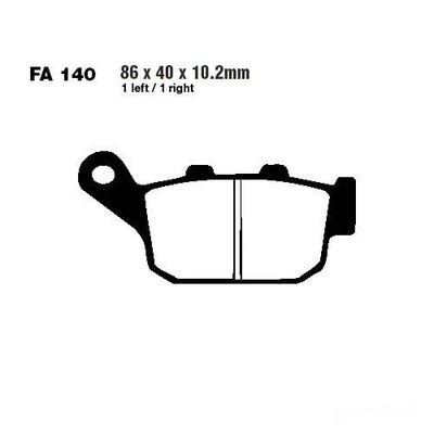 Bremsbelag EBC FA140V hinten für Buell X1 1200 ie Lightning 5,5 Zoll Felge 1999-