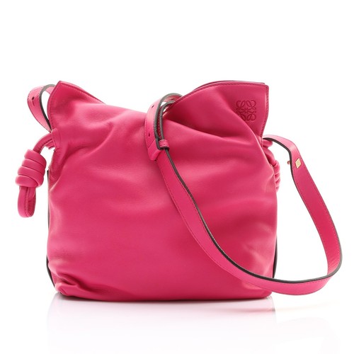 LOEWE Flamenco Knot Clutch Shoulder Bag Calfskin Pink