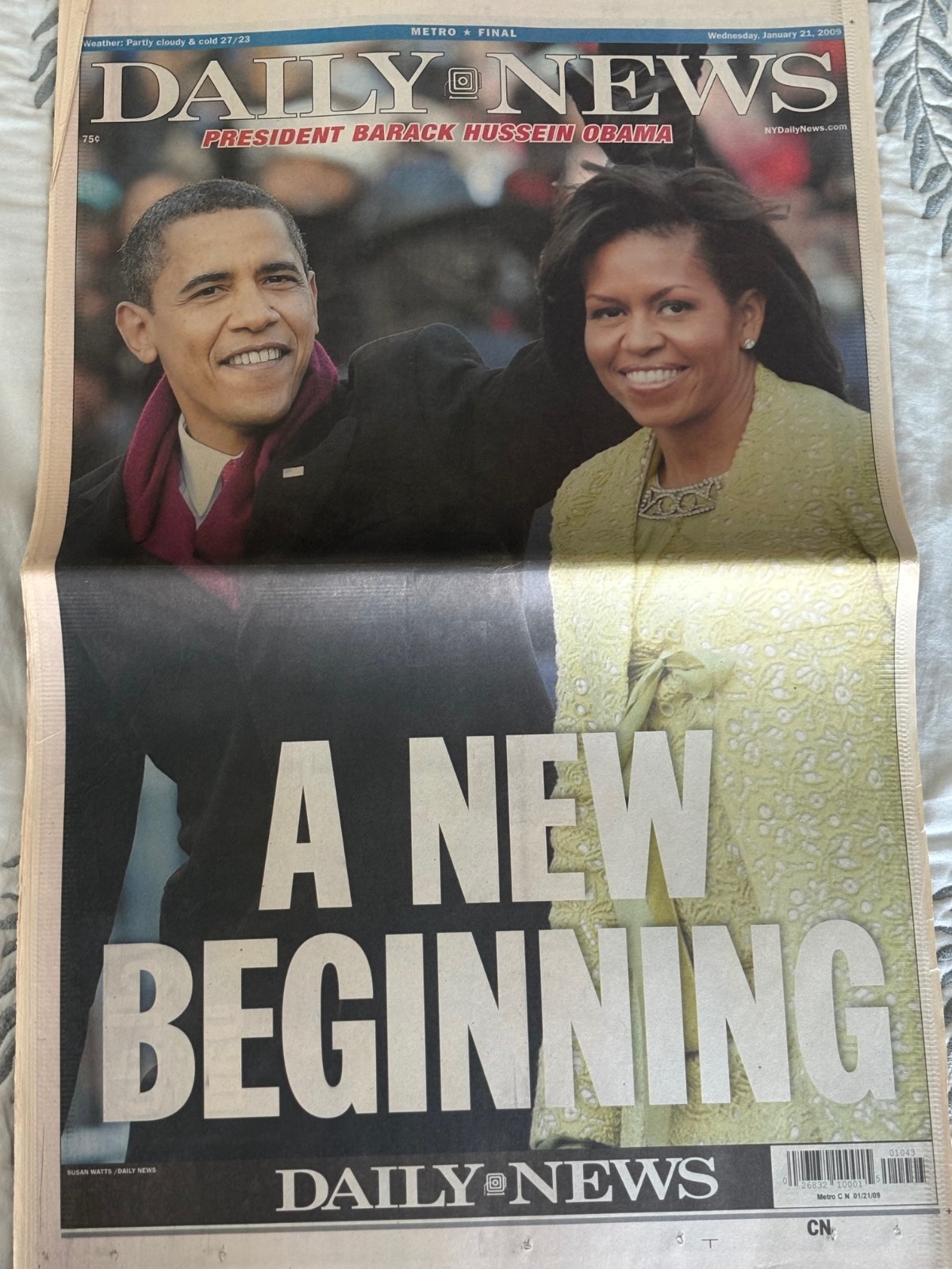 New York Daily News;  1/21/09 Barack Obama Inauguration-10 FULL Newspaper Lot