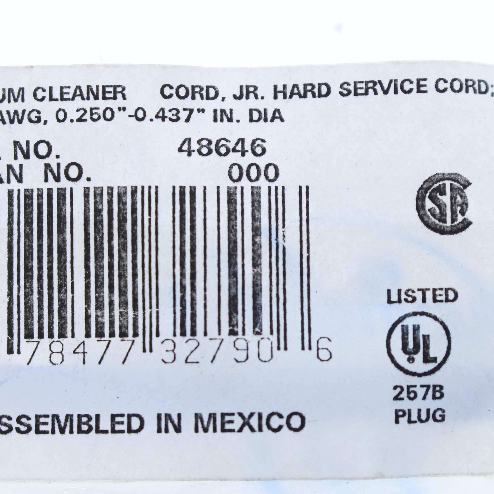 2 Leviton Black Straight Blade Round Vinyl Heavy Duty Male Plug Cord Clamp 48646