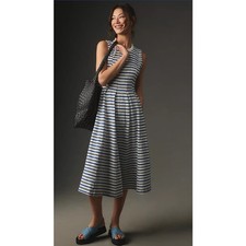 NWT Anthropologie Sleeveless Striped A-Line Midi Dress - Large