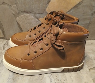 Sonoma Boys Size 5 NEW Brown Boots Elfons Cognac Easy Zip Memory Foam Shoes