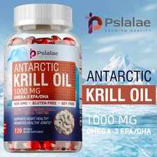 Antarctic Krill Oil 1000mg -with Omega-3 EPA, DHA, Astaxanthin and Phospholipids