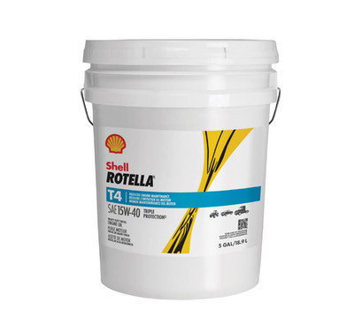 Shell Rotella T4 Triple Protection 15W-40 Diesel Engine Oil, 5 Gallon Pail