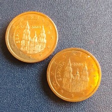2 x 2009 Spain euro 2 cent coins. Circulated & Collectable!