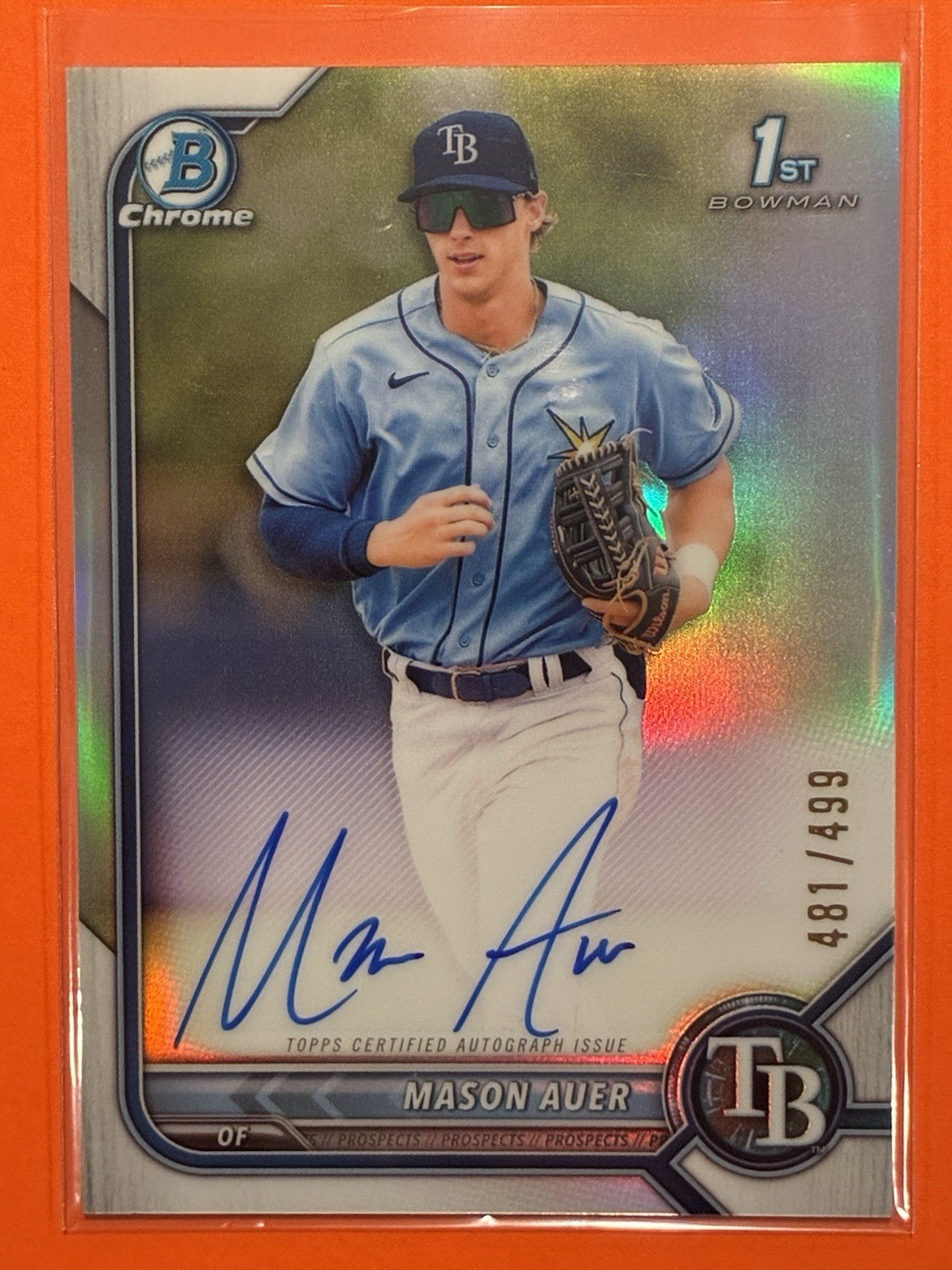 2022 Bowman Chrome Prospects Mason Auer Auto Refractor /499 #CPA-MA Baseball