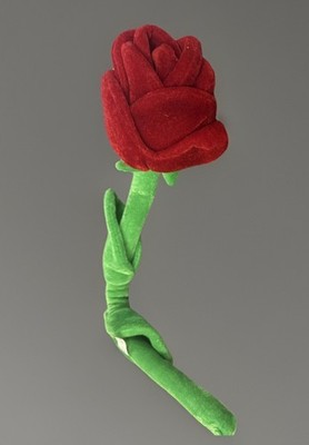 Rose Plush Red/Dark Pink Flower Bendable Stem Poseable