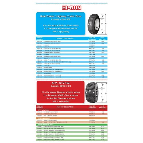 Hi-Run 16 Zoll Luft Schubkarrenreifen mit Universal Lagerset 300 lb Last - Bild 3 von 3