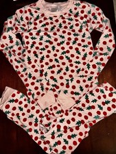 Hanna Andersson Pajamas Long John s Holly Tercel Size Girls 10 140 EUC