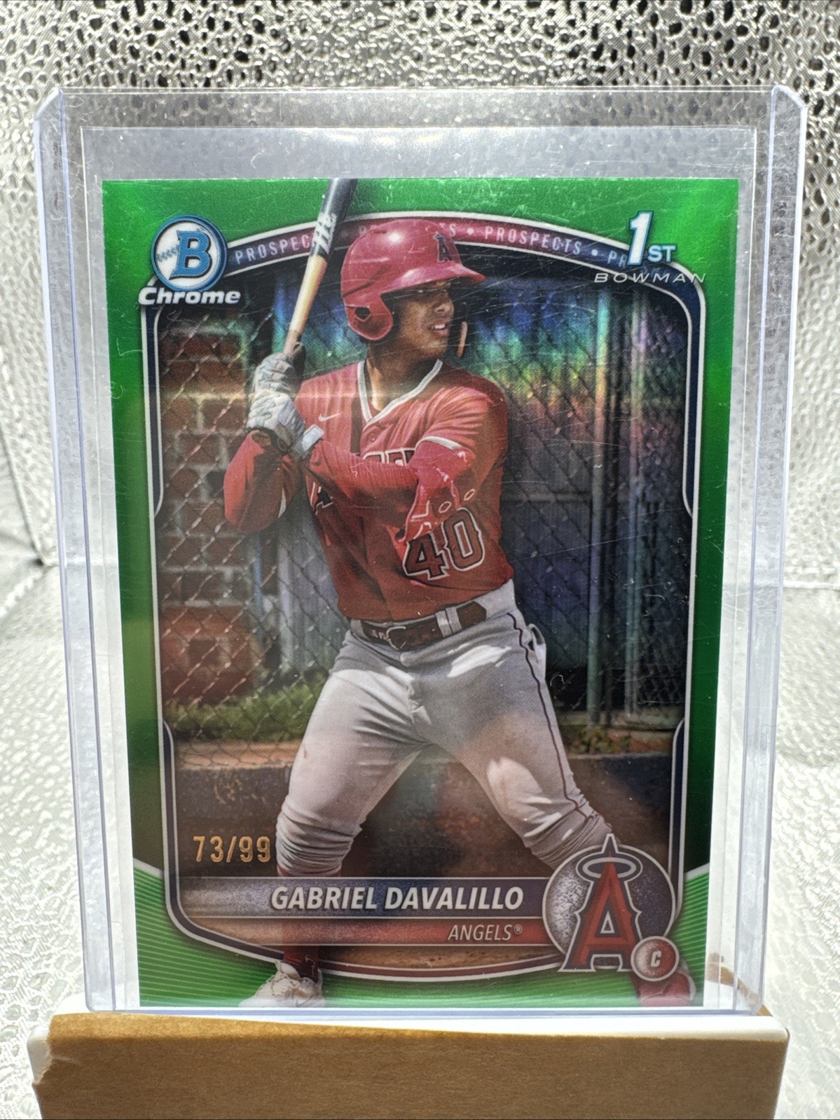 2025 Bowman Chrome #BCP-178 Gabriel Davalillo Prospects Green /99 LA Angels