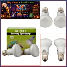 Reptile Basking Spot Lamp 25W R20 E26 Daylight Heat Bulb 2 Pack UVA Terrarium