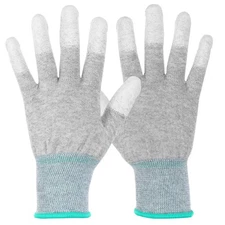 12 Pair Anti Static Gloves ESD Work Gloves PU Coated Fingertip, Medium, Green