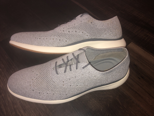 Cole Haan Mens Grand Troy Knit Wingtip Oxford 12 Gray Comfort Classic Athleisure - Picture 3 of 12