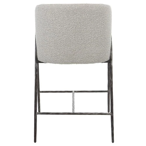 Uttermost Jacobsen 27" Contemporary Steel and Fabric Counter Stool in Gray - Picture 6 of 7