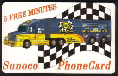5 Frei Minuten 'Sunoco Phonecard' - 18 Wheeler Rennen Team Lkw Gebraucht Telefon