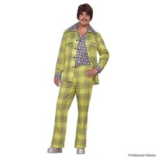 Men's Plaid Leisure Suit 70s Costume - Standard