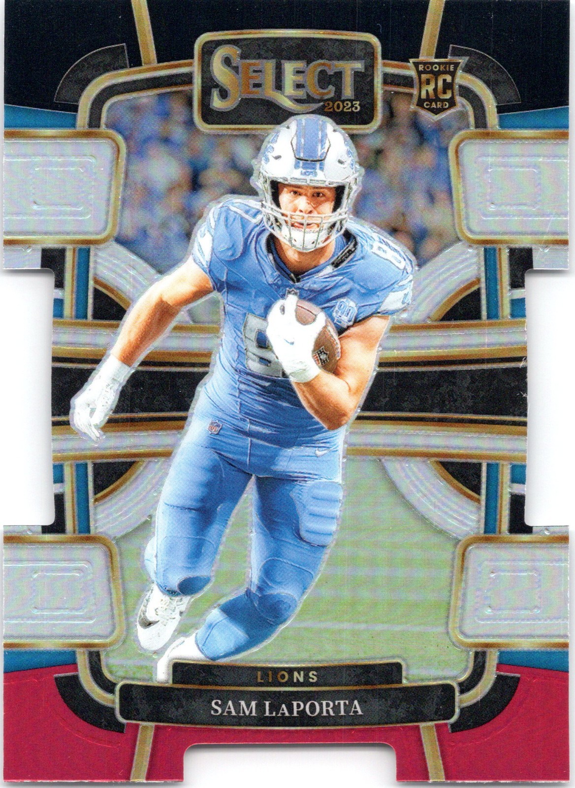 2023 Panini Select - Sam LaPorta #35 Black and Red Prizm Die-Cut (RC) Lions