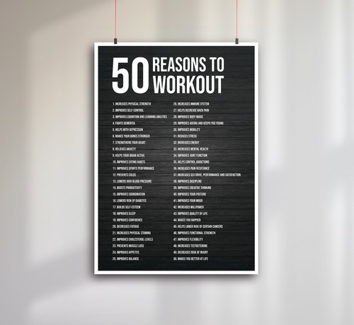 Gym Motivation Reasons To Work Out - High Quality Glossy Poster - Picture 2 of 4