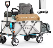 Litheli 20V 4Amp Electric Fold Camping Wagon With Telescoping Handle