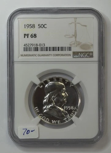 1958 50c Ben Franklin Half Dollar Proof NGC PF68 ** HH8013