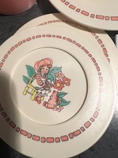 Vintage Strawberry Shortcake play Tea Set Chilton Dishes Plates Cups Lot 80s