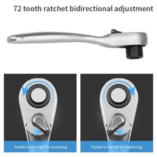 Mini Ratchet Wrench 1/4 Drive Ratchet Handle 72 Teeth Quick Release Socket