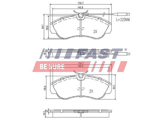 Fast Bremsbelagsatz, Scheibenbremse Vorderachse U.A. FüR CitroËN, Fiat, Peugeot-image