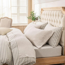 Jersey Knit Sheet Set Heather Beige King  100 Cotton, 4 Piece Set, T Shirt Sof