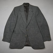 Vtg USA Made 40R Blue Gray Slub Tweed Mens Blazer Suit Jacket Sport Coat