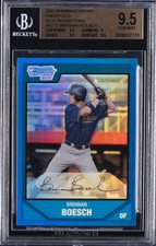 2007 BOWMAN CHROME PROSPECTS,  BLUE REFRACTORS #BC13 BRENNAN BOESCH BGS 9.5