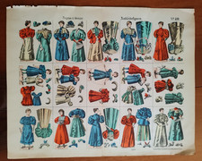 GERMANIA BAMBOLE DI CARTA DONNE E BAMBINI MODA LIBERTY