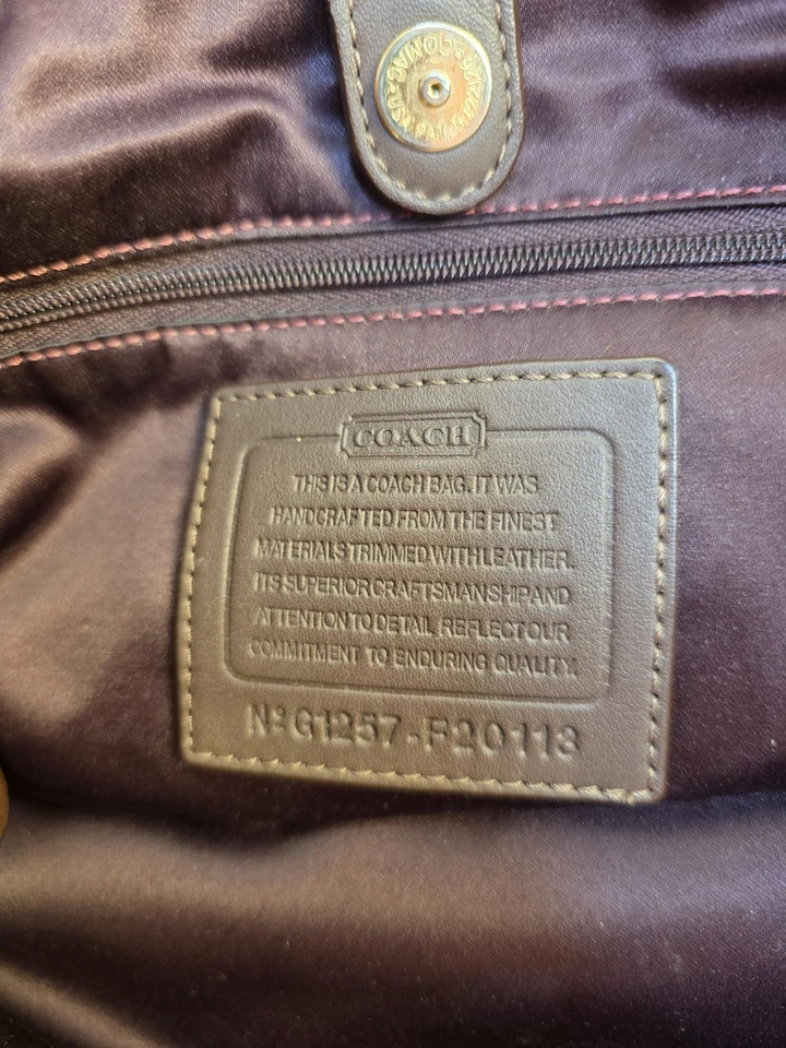 Coach Ashley Signature Scarf Print Satchel Bag With Wallet Sateen F20113 Classic - Image 4 of 4