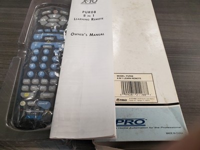 NEW X-10 POWER HOUSE 8 IN 1 AUDIO VIDEO LEARNING REMOTE CONTROL PUR08