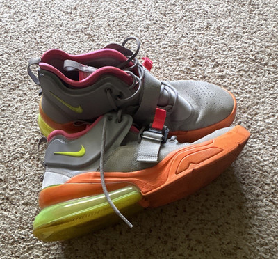 Nike Air Force 270 Sherbert AH6772-007 Gray Orange Pink Yellow Mid Top Sneaker