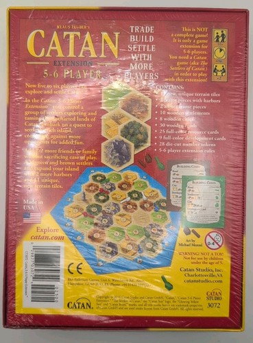 NEW! Settlers of Catan Board Game 5-6 Player Extension (5th Edition) - CT3072 - Picture 2 of 6
