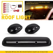 Fit 02-07 Silverado Chevy Sierra Gmc Cab Smoke Roof Running Led Amber Lights 3x
