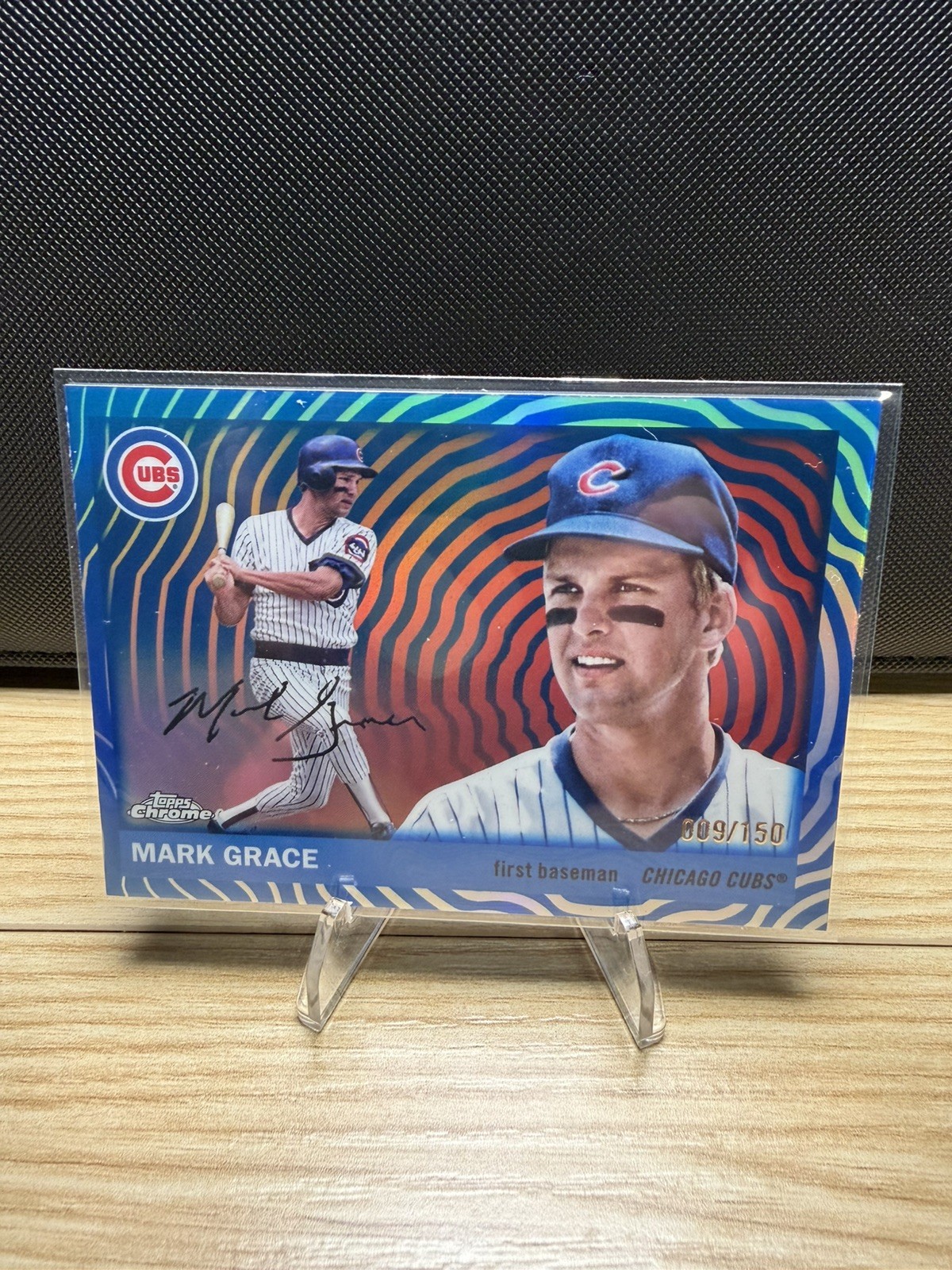 Mark Grace 2025 Topps Chrome Platinum - #383 Blue Vibrations Refractor /150
