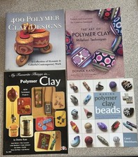 Lot of 4 Polymer Clay Designs Instructional Books, Art Beads Jewelry, Millefiori