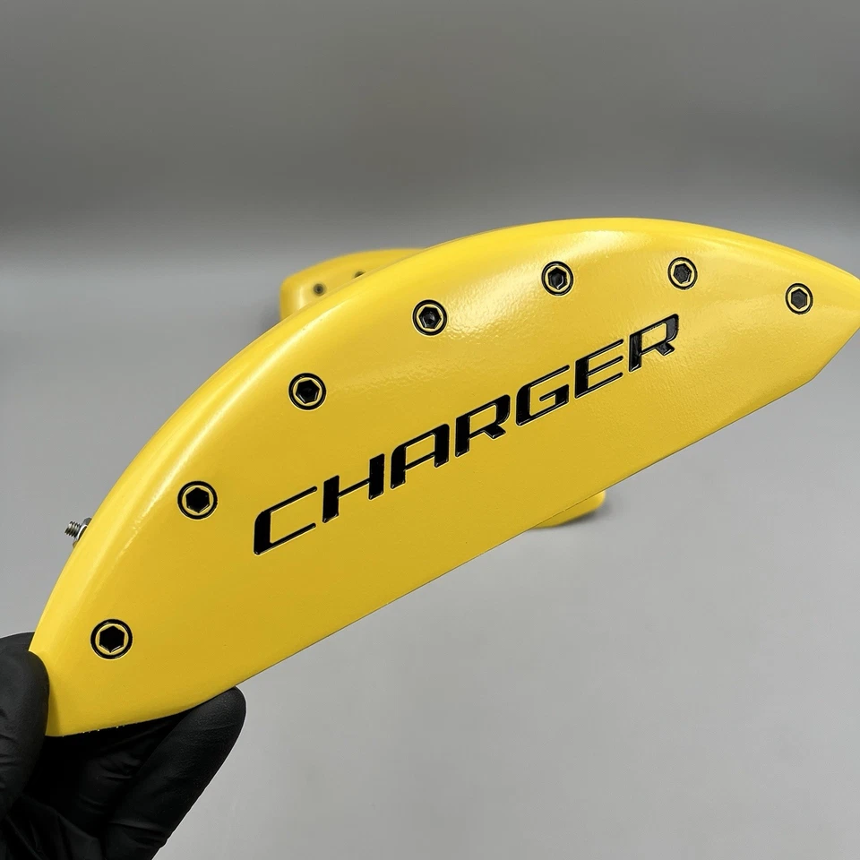 Cubiertas de pinza de freno MGP Dodge Charger 2011-2023 amarillo/negro - 12162SCHBYL Foto 3 de 4