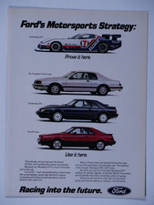 1984 Ford Motorsport Exp Turbo Mustang Svo Thunderbird Vintage Original Ad