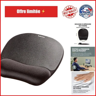 Fellowes Tapis de Souris Ergonomique avec Repose-Poignet Noir - Photo 1/4