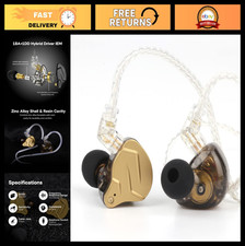 Dual Driver Hybrid Metal Earphones HiFi In-Ear Monitor 1BA+1DD Detachable Cable