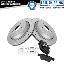 Rear Brake Pad & Rotor Kit Semi-Metallic Fits Mercedes-Benz