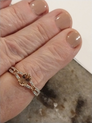 PREMIUM BLUSH TOURMALINE & Moissanite Rose Rng/18KVermeil/Slvr,sz 9, TCW=1.75 Ct - Afbeelding 7 van 17