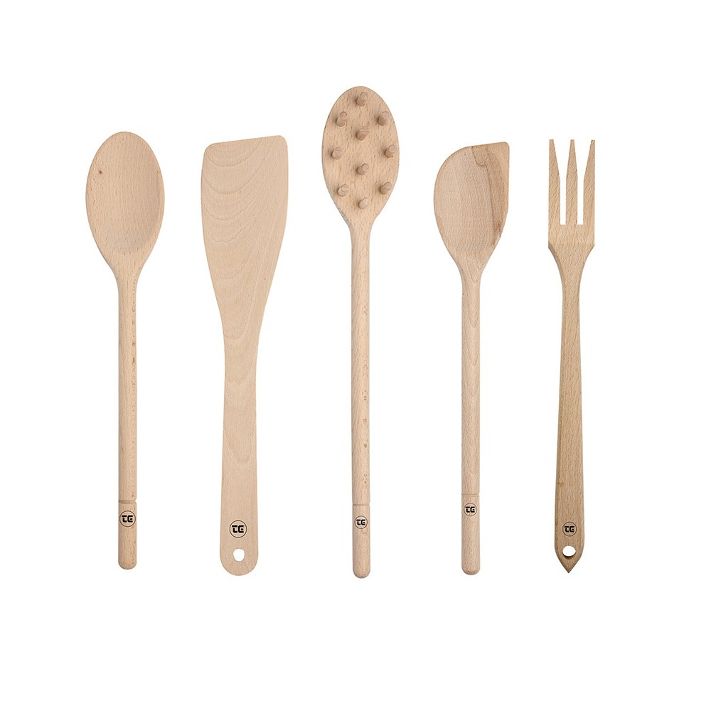 Ustensiles de cuisine en bois de hêtre artisanal pour une cuisson saine