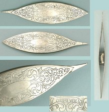 Antique German Silver Tatting Shuttle * Germany * Circa 1920s